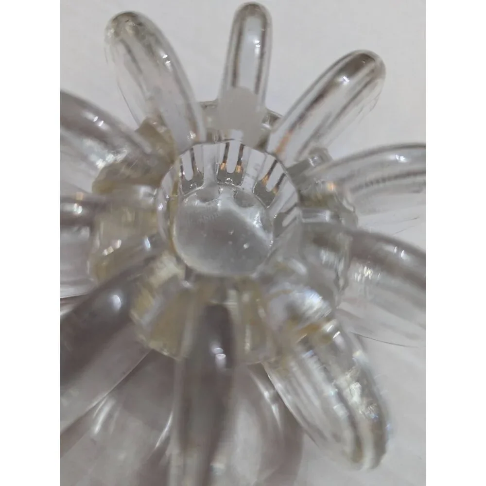 ROSENTHAL Glass MCM candle holder coin shape circle burst 4x4 inch ** PLS READ**